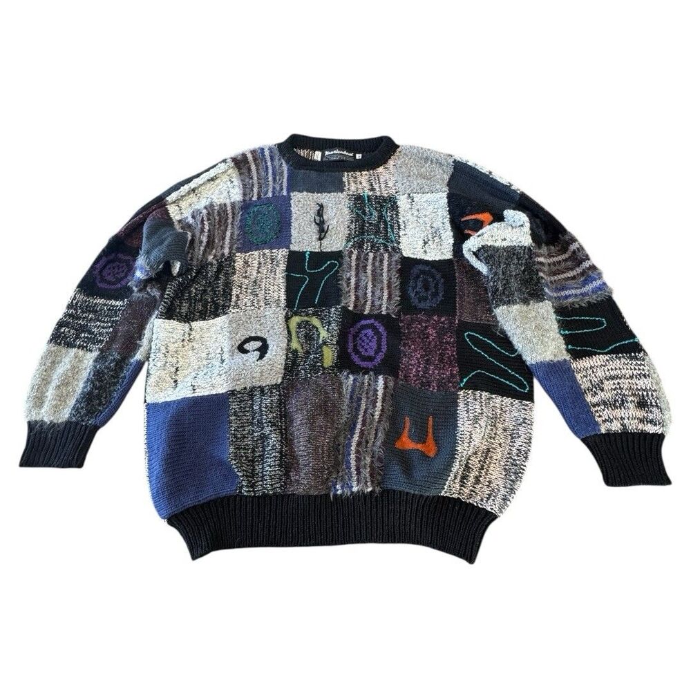 Vintage Marienbad Oversized Sweater Patchwork Mohair Patrick Groenedaal Men’s XL